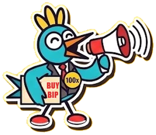 BipBip shouting into a megaphone