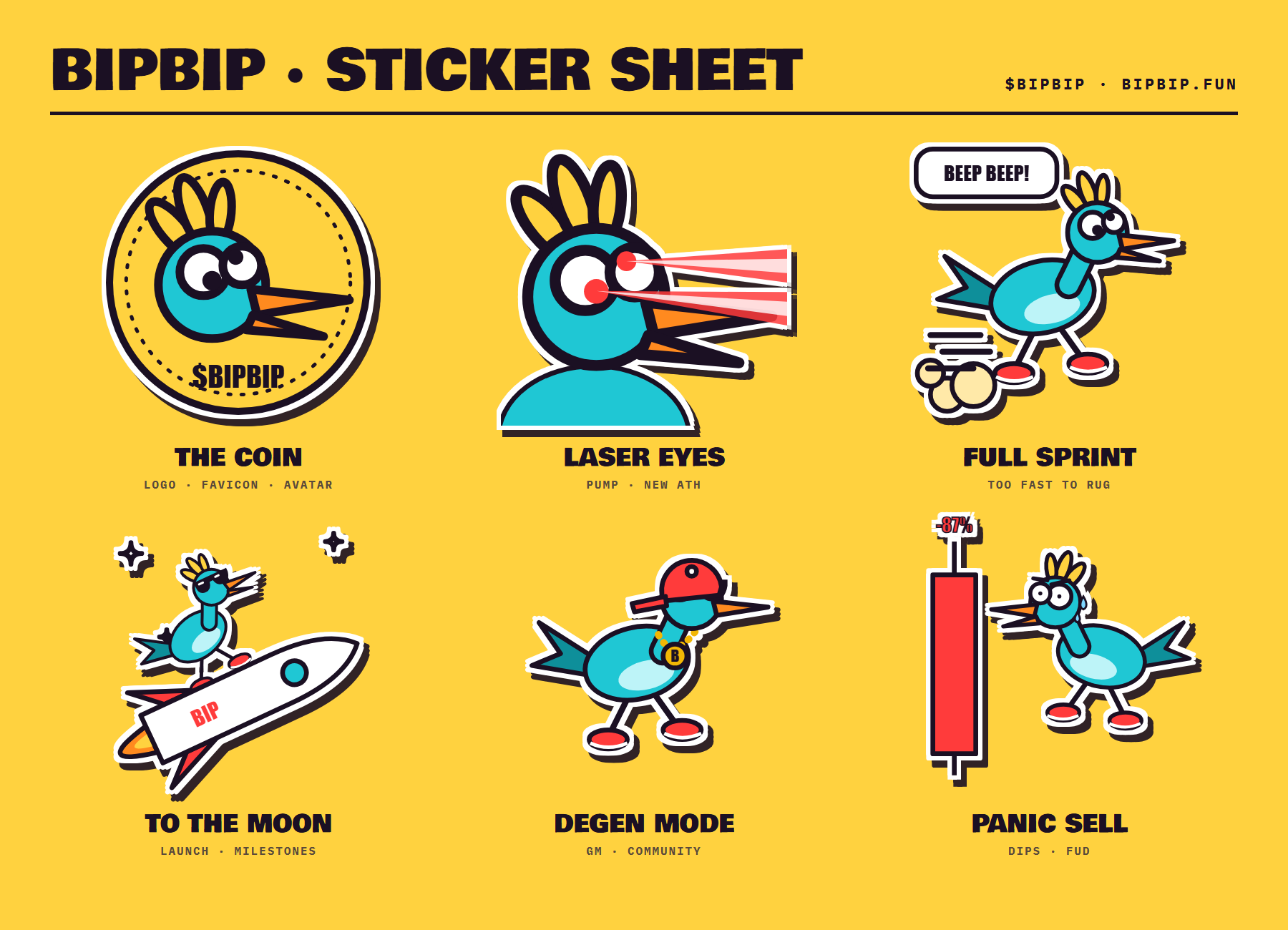 BipBip sticker sheet, part I